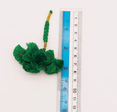 4 x Green Pom-Pom Tassels Latkan, Pompom Decorations, Pom poms